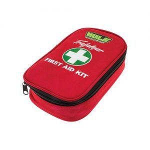 Red personal first aid kit | Featured image for Personal Vehicle First Aid Kit.